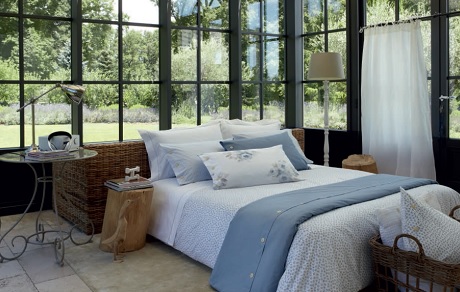Bellora Percolours overtrek, 200 CT percale,knopen,kleur jeans bleu
